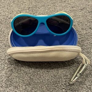 Babiators Bright Blue Sunglasses with Surfboard Pattern and Zippered Case